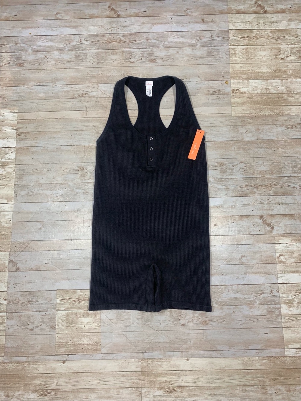 Colsie by Target Black Seamless Waffle One Piece Pajama Romper Size L NWT